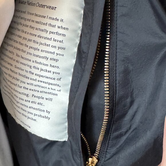 Aviator Nation 5 Stripe Jacket - Black Sz M - Picture 6 of 9